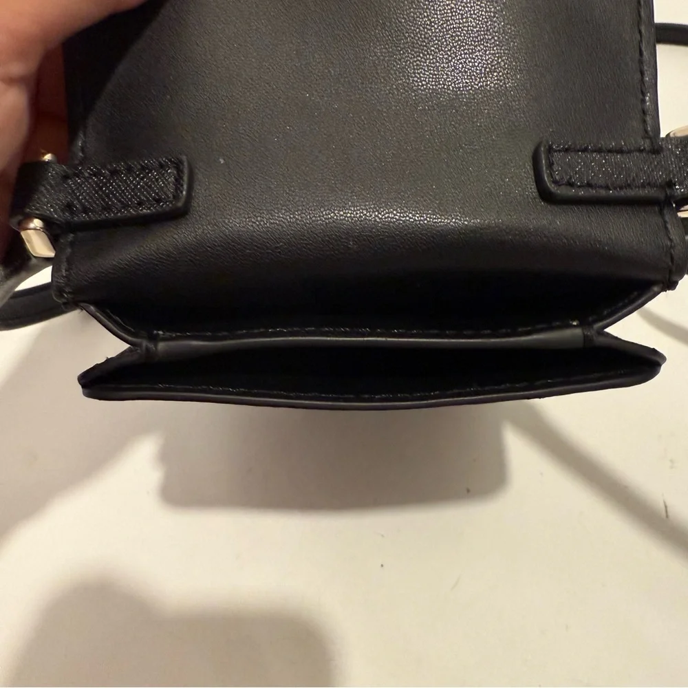 Kate Spade Lola Black Glitter Cellphone Flap Crossbody